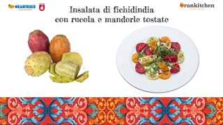 Insalata di fichidindia con rucola e mandorle tostate